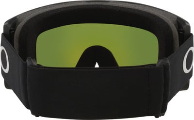 Eine Skibrille mit schwarzem Band und grüner Spiegellinse. Eine Skibrille mit schwarzem Band und grüner Spiegellinse.