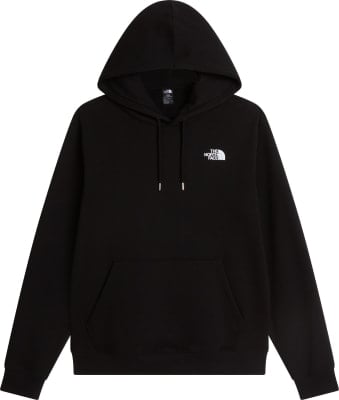 Schwarzer Kapuzenpullover mit The North Face Logo auf der Brust.
