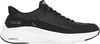 Schwarzer gesteppter Skechers Slip-Ins Schuh mit weißer Contour Foam Sohle.
