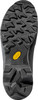 Schuhsohle mit ausgeprägtem Profil und gelbem Vibram-Logo.