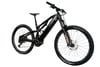 Modernes schwarzes E-Bike mit Federung vorne und hinten.