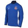 Blaues Sweatshirt mit Nike-Logo, Intersport-Schriftzug und Vereinswappen.