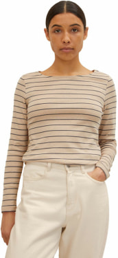 TOM TAILOR Stripe Boat Neck női ing