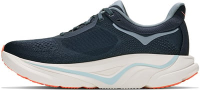 Dunkelblauer Laufschuh für Herren mit weißer Sohle.