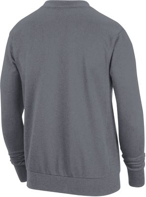 Rückansicht eines dunkelgrauen Pullovers mit langen Ärmeln. Rückansicht eines dunkelgrauen Pullovers mit langen Ärmeln.