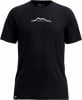 Schwarzes T-Shirt mit weißem Berglogo und Schriftzug ORTOVOX.