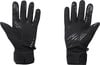 Schwarze Handschuhe mit rutschfestem Muster auf Fingern und Handfläche.