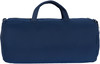 Dunkelblaue Tasche mit zwei Henkeln und Reißverschluss oben.