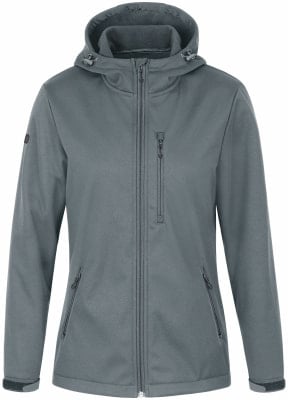 Graue Herren Softshelljacke mit Kapuze und Reißverschluss. Graue Herren Softshelljacke mit Kapuze und Reißverschluss.