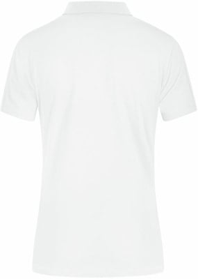 Rückansicht eines weißen Poloshirts mit kurzen Ärmeln. Rückansicht eines weißen Poloshirts mit kurzen Ärmeln.