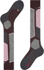 Damensocken mit geometrischem Muster und R-Kennzeichnung für das rechte Bein.
