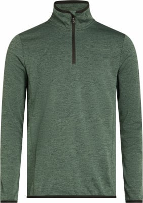 Grüner Herrenpullover mit Stehkragen und kurzem Reißverschluss. Grüner Herrenpullover mit Stehkragen und kurzem Reißverschluss.