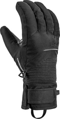 Schwarze Handschuhe mit TRIGGE-Schriftzug und LEX-Logo, für Wintersport konzipiert. Schwarze Handschuhe mit TRIGGE-Schriftzug und LEX-Logo, für Wintersport konzipiert.