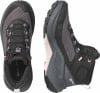 Seiten- und Draufsicht auf schwarze Salomon Genesis Mid Wanderschuhe.