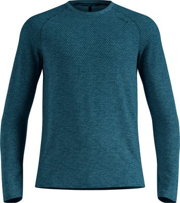 Blaues Langarmshirt für Herren mit feinem Muster.