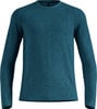 Blaues Langarmshirt für Herren mit feinem Muster.