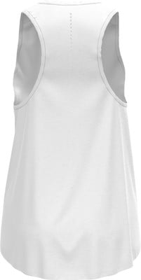 Weißes Damen-Tanktop mit Rundhalsausschnitt und zartem Muster. Weißes Damen-Tanktop mit Rundhalsausschnitt und zartem Muster.