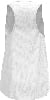 Weißes Damen-Tanktop mit Rundhalsausschnitt und zartem Muster.