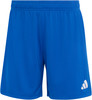 Blaue Sporthose mit weißem Adidas-Logo am rechten Bein.