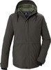 Herren dunkelgrüne Winterjacke mit Kapuze und Reißverschluss.