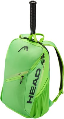Grüner HEAD Rucksack mit Tennisschläger und HEAD-Logo. Grüner HEAD Rucksack mit Tennisschläger und HEAD-Logo.