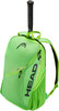 Grüner HEAD Rucksack mit Tennisschläger und HEAD-Logo.