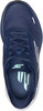 Oberansicht eines dunkelblauen Laufschuhs mit weißem Skechers-Logo.