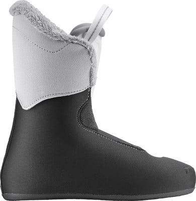 Ein Skischuh-Innenschuh mit Fell und Schlaufe oben. Ein Skischuh-Innenschuh mit Fell und Schlaufe oben.