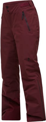 Damen-Ski-Hose in Weinrot mit schwarzen Reißverschlüssen und Logo. Damen-Ski-Hose in Weinrot mit schwarzen Reißverschlüssen und Logo.