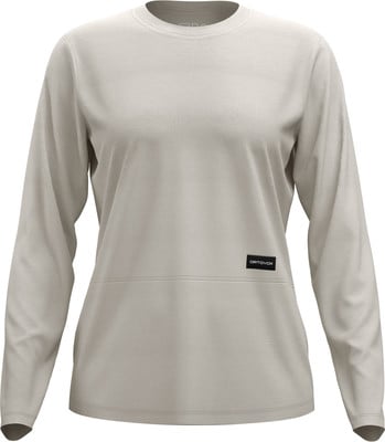 Damen-Langarmshirt in Beige mit dezentem Logo.