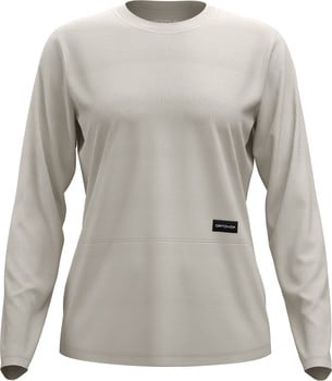 Damen-Langarmshirt in Beige mit dezentem Logo.