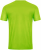 Ein grünes T-Shirt mit kurzen Ärmeln, von hinten gezeigt.