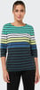 Damen-Streifen-Shirt mit Dreiviertelärmel und Rundhalsausschnitt.