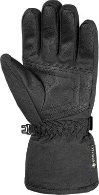 Schwarze Handschuhe mit Leder- und Textilakzenten und GORE-TEX-Logo. Schwarze Handschuhe mit Leder- und Textilakzenten und GORE-TEX-Logo.