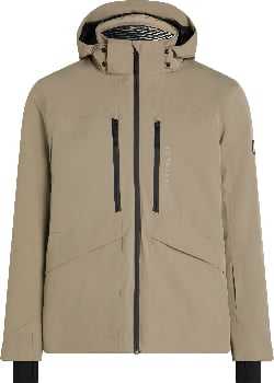 Beige Herren-Skijacke mit schwarzen Reißverschlüssen und McKinley-Logo.