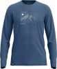 Blaues Langarmshirt mit Berg- und Monddruck.