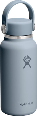 Blaue Hydro Flask Thermoskanne mit Griff und Logo. Blaue Hydro Flask Thermoskanne mit Griff und Logo.
