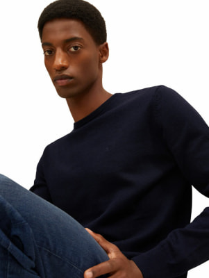Tom Tailor TOM TAILOR Basic Crew Neck pulóver
