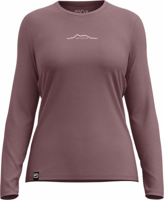 Damen Langarmshirt mit Bergmotiv und Logoaufdruck. Damen Langarmshirt mit Bergmotiv und Logoaufdruck.