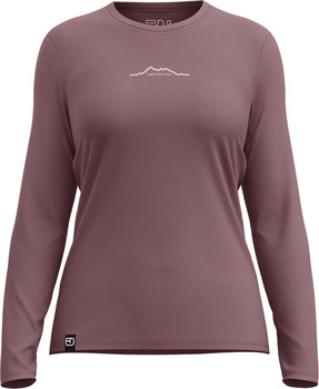 Damen Langarmshirt mit Bergmotiv und Logoaufdruck.
