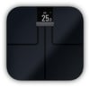 Eine Garmin-Digitalwaage zeigt einen BMI von 25,0 und das Garmin-Logo an.