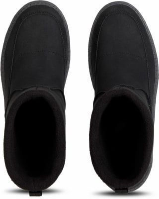 Schwarze, gefütterte Stiefeletten mit Fell, ideal für den Winter. Schwarze, gefütterte Stiefeletten mit Fell, ideal für den Winter.