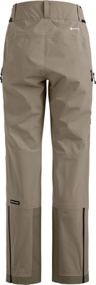 Beige Outdoorhose mit Gore-Tex-Logo und Belüftung entlang der Beine. Beige Outdoorhose mit Gore-Tex-Logo und Belüftung entlang der Beine.