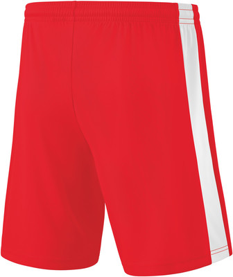 Rote Shorts mit einem weißen Streifen an der Seite. Rote Shorts mit einem weißen Streifen an der Seite.