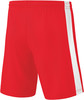 Rote Shorts mit einem weißen Streifen an der Seite.