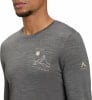 Herren dunkelgraues Langarmshirt mit Bergmotiv und Logo-Print.