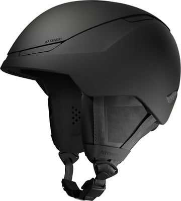 Schwarzer Atomic Skihelm mit verstellbarem System und weicher Polsterung. Schwarzer Atomic Skihelm mit verstellbarem System und weicher Polsterung.