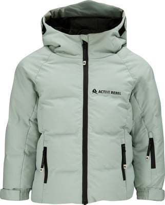 Helle Daunenjacke mit Kapuze und Active Rebel Logo. Helle Daunenjacke mit Kapuze und Active Rebel Logo.