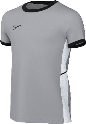 Graues Nike-T-Shirt mit schwarzem Kragen und schwarzen Ärmelstreifen. Graues Nike-T-Shirt mit schwarzem Kragen und schwarzen Ärmelstreifen.