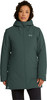 Damen-grüne Jacke mit Kapuze und Reißverschluss.